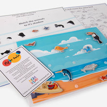 Load image into Gallery viewer, beach chart, animal stickers, instructions and activities
