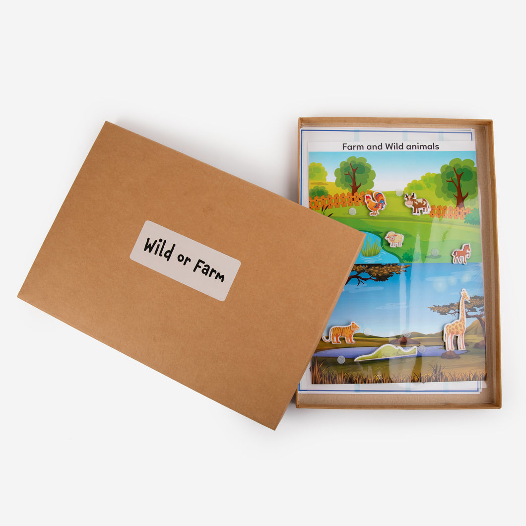 Wild and Farm animal charts in mom squad box